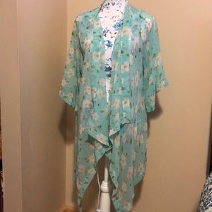 BOGO Floral light blue sheer tunic lookbook Store